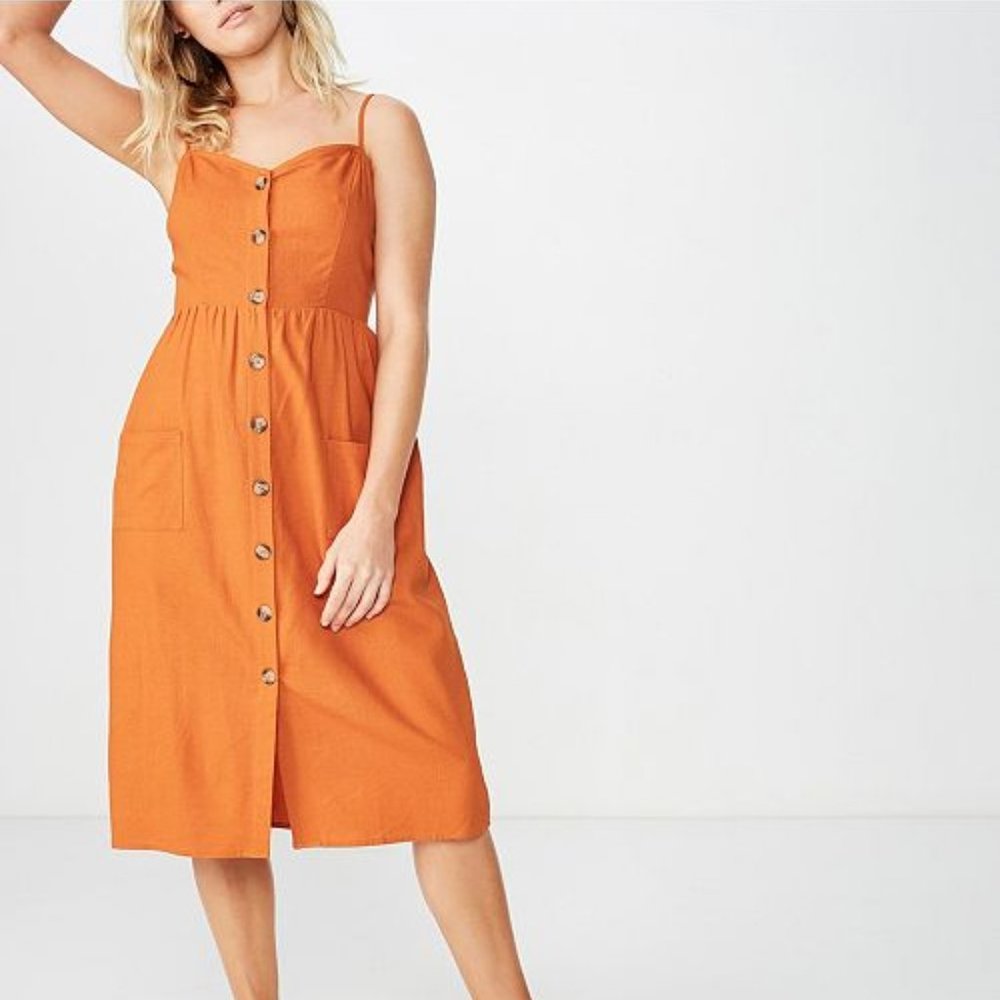 Cotton On Front Pocket Midi Dress